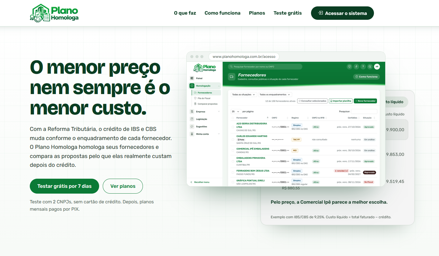 Plano Homologa